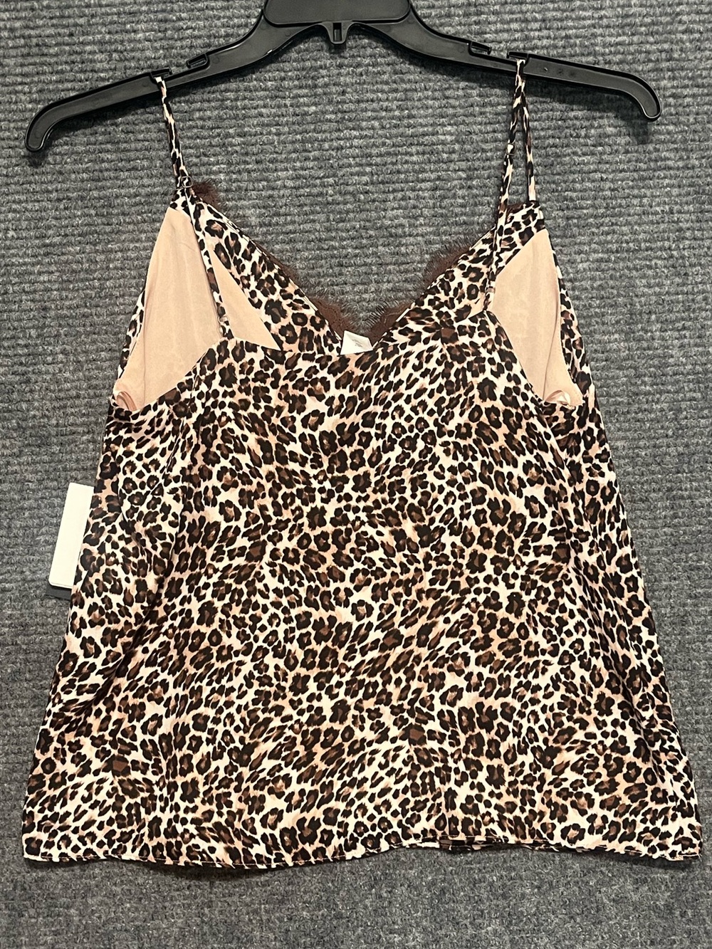 NWT Melrose and Market Nordstrom Lace Trim Leopard Cami Top Beige Womens Medium - Picture 5 of 9